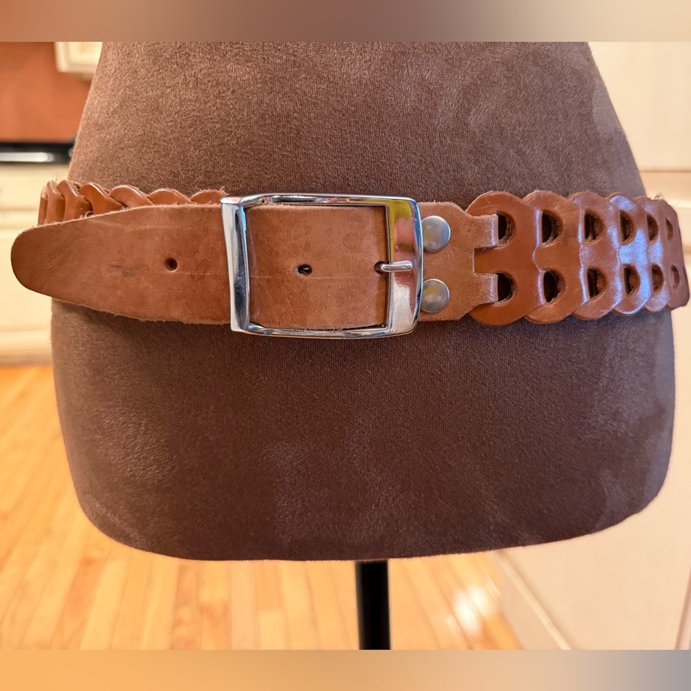 Handmade Braided Brown Leather Belt boho festival